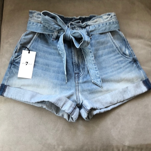 7 for all mankind paperbag shorts